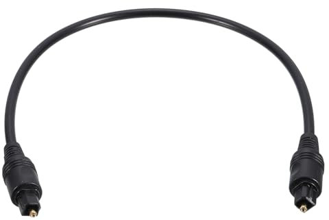 sourcing map Fiber Optic Audio Cable Digital Audio Optic Cable 1.4FT Long TOS Optical Link Cable PVC Plastic Straight Connector for TV DVD Amplifier Stereo Black