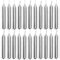 MIJOMA Set Festliche Baumkerzen, Weihnachtskerzen, Pyramidenkerzen, Christbaumkerzen aus Wachs für Weihnachtsbaum, Geburtstagsfeiern und Torten, Lange Brenndauer, Ø11x105 mm (22, Silber Metallic)