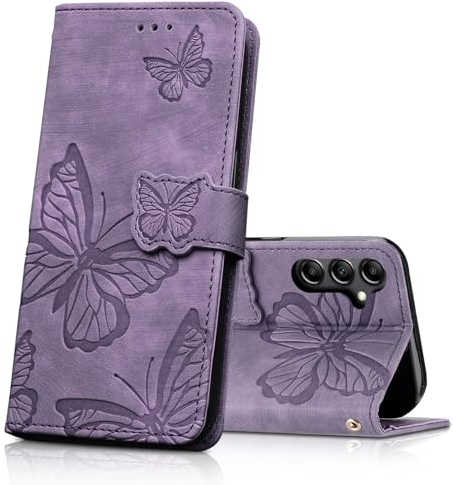 CXTcase Cover per Samsung Galaxy S24,Pelle PU Portafoglio Custodia a Libro in Pelle Protettiva per Samsung Galaxy S24,Flip Caso Custodia Samsung Galaxy S24 Case,Viola