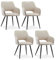 CLIPOP Esszimmerstühle, 4er Set, Polsterstühle mit Armlehnen, Metallbeine, Leinen Bezug, Leinen Creme, bis 150 kg belastbar, für Arbeitszimmer, Wohnzimmer, Schlafzimmer (4er, Leinen Beige)