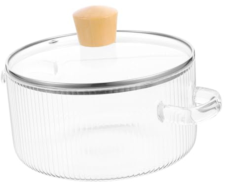 Alipis Glass Saucepan Home Stew Pot - Soup Pot Noodle Cooking Pot Clear Pots for Cooking Household Cooking Pot Small Cooking Pot Kitchen Accessory Instant Noodle Pot