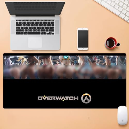 GeRRiTL Overwatch Grand tapis de souris de jeu XXL et long, grand sous-main pour clavier complet, ordinateur portable, bureau avec bords cousus en caoutchouc antidérapant (OV 4)