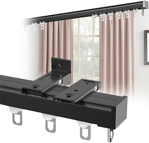 Vorhangschiene 1 Läufig Schiebegardinen 50cm-600cm, Deckengardinenschiene Für Raumteiler, Vorhang Für Schienen Aluminium Wandmontage, 2MM Verdickt Hochbelastbare Schienen