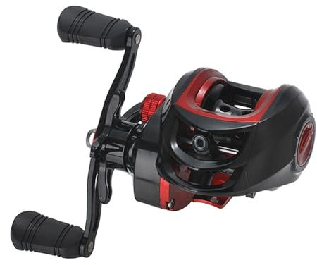 Metall-Baitcasting-Rolle, Leicht, Leistungsstark, Glatt, Weitwurf-Angelrolle für Salzwasser und Süßwasser, Anti-Explosions-Schnurfunktion, Übersetzungsverhältnis 7,2:1, 8 Kg
