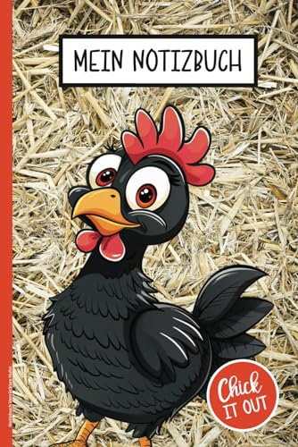 Notizbuch Verrücktes Huhn: Lustiges Hühner Buch A5 liniert für Notizen Hühnermotiv auf Notizheft praktisch als Tagebuch Kinder die Haushühner halten und Hühnchen lieben das verrückter Hahn Geschenk