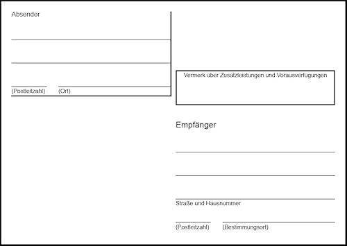 Selbstklebende Adressaufkleber, A6 quer, 100-1.000 Stück wählbar, mit vorgedrucktem Absender und Empfängerfeld, überall einsetzbar wie Pakete und Päckchen Briefe und Postkarten (100 Stück)