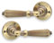 Infinity Decor Pair of Vintage Reeded Lever on Round Rose Aged Brass Finish Solid Brass Door Pull Handles Set – for Interior & Exterior Use