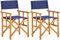 Shally Dogan Set 2 Sedie Pieghevoli da Giardino in Legno di Acacia, Sedia Regista Salvaspazio Seduta e Schienale Tessuto Ergonomico Design Nordico per Esterni, Terrazza, Balcone, Piscina (Blu)