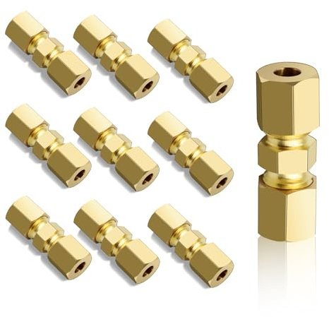 10PCS Connecteur de Ligne de Frein, Conduite de Frein pour lignes de 4,75 mm,Connecteurs de Câbles de Frein 3/16,Raccords de Tuyaux de Frein,Tube OD Connecteur cuivre