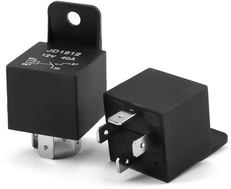 2Pcs 4 Pin Relay 12V 40A Multi-Purpose Automotive Truck Heavy Duty Standard Kit for Car Motorcycle Compatible With Mondeo JD1912 Relay