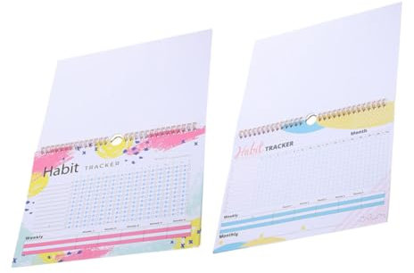 HOODANCOS 2pcs Weekly Planners Weekly Habit Tracker Habit Journal Paper Book Tracker Journal Iron