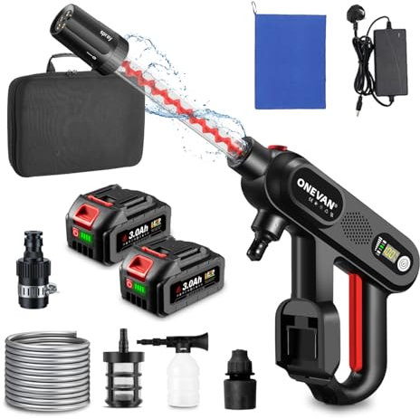 Portable Car Pressure Washer - 261PSI Cordless Electric Power Washer 3-Stage Adjustable Pressure Washer for Car/Floor/Garden Cleaning & Watering