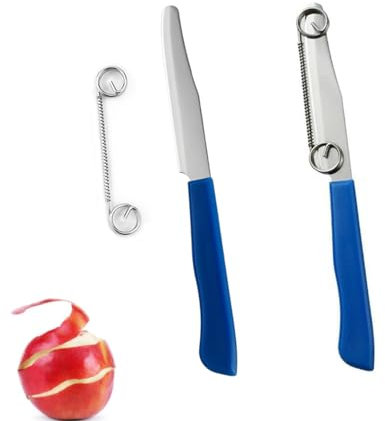 Yuannee Cuchillos Multifunción 3 en 1 Acero Inoxidable,2 PCS Pelador de Patatas Verduras Cortador Rápido Frutas con Resorte Ajustable Pelador Tomate y Herramienta Profesional Cocina