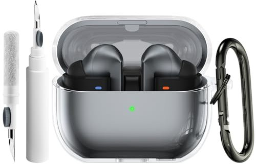 YLK Coque pour Samsung Galaxy Buds 3 Pro/Buds 3 Femme Homme, Étui Antichoc en TPU Souple, Supportant Recharge USB-C et Recharge sans Fil (Transparent)