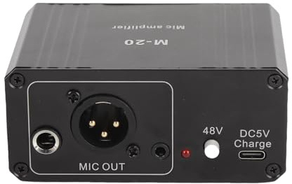 Preamplificatore per Microfono a Condensatore Dinamico, Uscita XLR da 48 V, Alloggiamento in Metallo a Basso Rumore, Design del Circuito Completamente Bilanciato