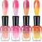 Colour Changing Nail Polish - 4Pcs Temperature Change Glitter Nail Polish Sets - Orange Pink Nail Varnish Sets Gel Polish Colours - Quick Dry Nail Polish Nail Art DIY Summer Gifts