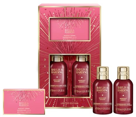 Baylis & Harding Midnight Cherry Make Me Sparkle Bathing Gift Set - Vegan Friendly