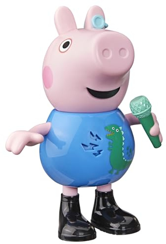 Peppa Pig Witz- und Singspaß Schorsch, 20 cm große Figur, musikalisches Spielzeug mit mehr als 50 Geräuschen und Liedern, Vorschulspielzeug für Jungen und Mädchen ab 3 Jahren