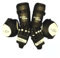 HockeyPlayer L'Estel Skates Set de Protecciones de Jugador de Hockey Patines - Espinilleras, Guantes y Rodilleras Eco - Hockey Patines (Negro/Blanco, Senior/L)