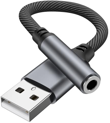 Oumida Adaptateur USB vers Jack 3.5mm, Carte Son Externe USB A vers AUX Stéréo Auxiliaire 3,5mm Compatible avec Casque,PC,Linux (Remarque: Ne Convient Pas Aux Téléviseurs) (Violet)