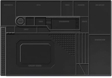 Bosiyrggrl Magnetic Silicone Pad for Mobile and Computer Motherboard Repair with Screw Positioning Repair Mat Black