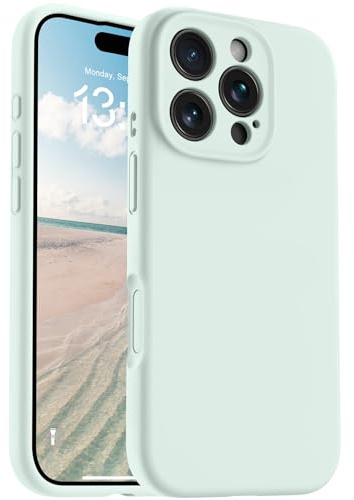 OTOFLY Magnetic for iPhone 16 Pro Max Case,Compatible with Magsafe,Classic Liquid Silicone Mobile Phone Case,Integrated Camera Control Button,Anti-Scratch Microfiber Lining, Mint Green