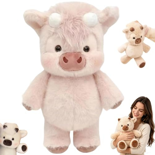 Leyof Peluche Qui Court, Peluche Vache Qui Court, Jouet en Peluche Doux De Vache 45 Cm, Moutons à Collectionner, Parfaits pour Les Filles Et Les GarçOns, pour éGayer Votre Quotidien (Rose)