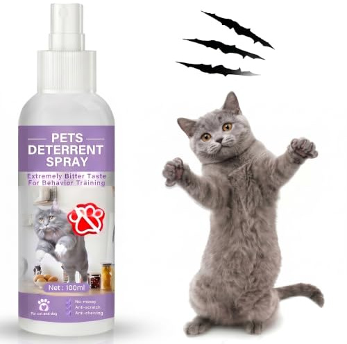 FitGenx Katzenabwehrspray, 100ml Anti Kratz Spray für Katzen und Hunde | Fernhaltespray für Innen und Außen, Natürliches Katzenspray gegen Kratzen an Möbeln, Effektiver Schutz für Pflanzen & Sofa
