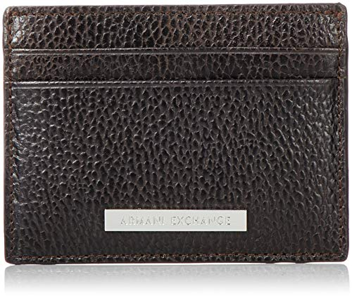 Armani Exchange Credit Card Holder, Portefeuilles homme, Marron (Dark Brown), 7.6x1x10 cm (B x H T)