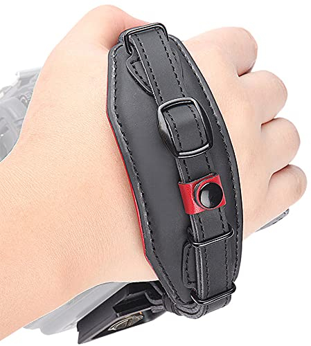 Cuir Sangle Main pour Caméra, LYNCA E6 Dragonne Sangle de Poignet Confortable pour Appareil Photo avec Plaque de Dégagement Rapide Convient pour appareils Photo DSLR Canon Nikon Sony et Plus (Noir)