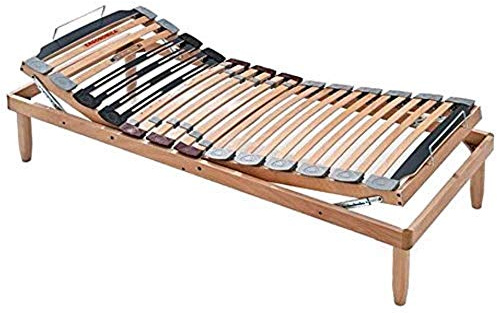 Evergreenweb - Rete Singola 90x200 con Doghe in Legno Naturale Alzata Manuale ALZA TESTA E PIEDI Pieghevole Ortopedica Regolatori di Rigidità Gambe Smontabili, Base Letto da Incasso Rinforzata OFFERTA