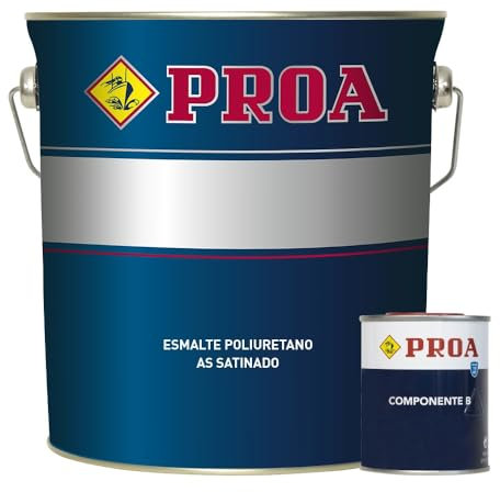 ESMALTE POLIURETANO AS SATINADO 2 COMPONENTES. Blanco. 10L+2,2L. Excelente adherencia para pintar sobre hierro, fibra, cristal.