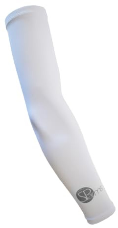 SParms Premium Sun Protection Arm Sleeves for Men and Women | Lightweight, Breathable Compression Arm Sleeves, White, Medium