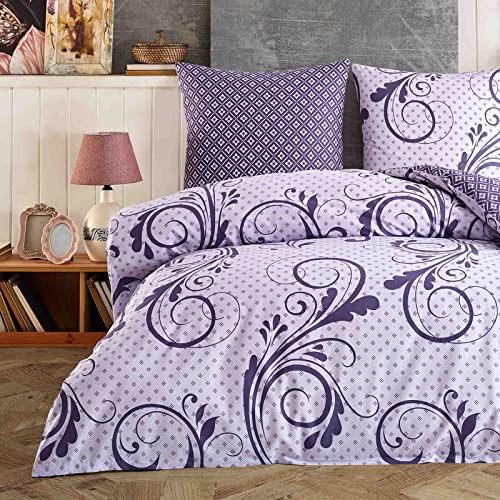 Buymax® Bettwäsche 200x220 100% Baumwolle 3-Teilig Bettbezug - Bettwäsche-Sets 200 x 220cm mit 2 mal Kissenbezüge 80x80cm, ÖKO-TEX Renforcé-Bettdeckenbezug Set mit Reißverschluss