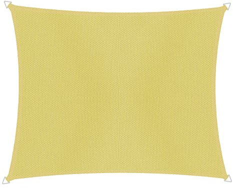 Windhager Sonnensegel Cannes Rechteck 2 x 3 m, Sonnenschutz für Garten & Terrasse, UV- und witterungsbeständig, gelb