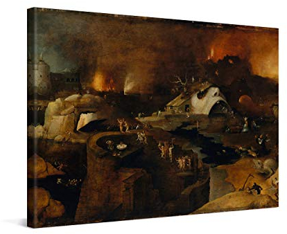 PICANOVA – Christ's Descent into Hell 60x40cm – Bild auf Leinwand – Premium Kunstdruck Auf 2cm Holz-Keilrahmen Für Schlaf- Und Wohnzimmer – Klassische Kunst