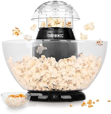 Duronic Popcorn Machine POP50 BK, Popcorn Maker Machine, Healthy Hot Air Pop Corn Popper Home Snacks for Movie Nights, Parties, Events, Picnics, Black