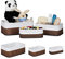 6 x Aufbewahrungskorb Bambus Stoffbezug, Regalkorb rechteckig, Bad, Accessoires, Spielzeug, Allzweckkorb 3 Größen, braun