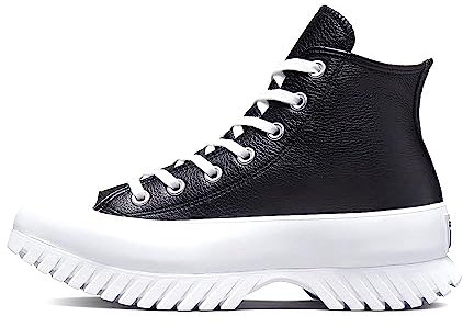 CONVERSE Men's Chuck Taylor All Star Lugged 2.0 Leather Sneaker, Black Egret White, 6 UK