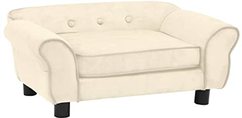 vidaXL Hundesofa Creme 72x45x30 cm Plüsch