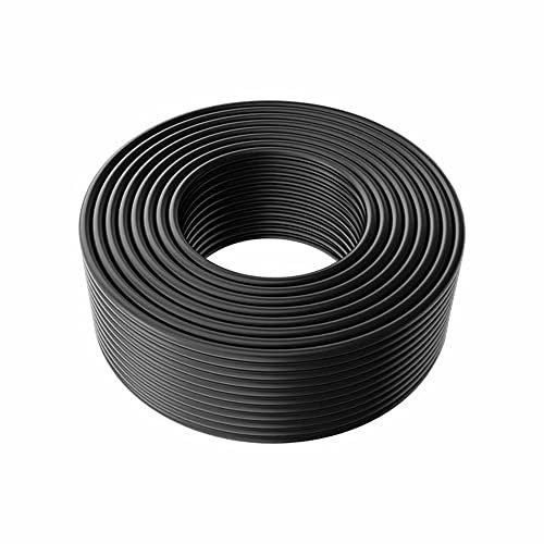 Kofelec Solar Cable PV Cable, Solar Panel Photovoltaic Wire, Double Insulated Single Cable 4/6mm² (12/10AWG)，10/20/50m, Red or Black, TUV (4mm² 50M, Black)