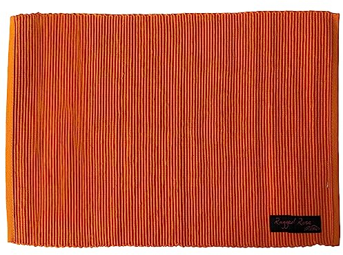 Ragged Rose Tischsets aus Baumwolle, 27 cm x 37 cm, 4 Stück, gerippte Baumwolle, für Innen- und Außenbereich, für Wohnzimmer, Esstisch und Küche