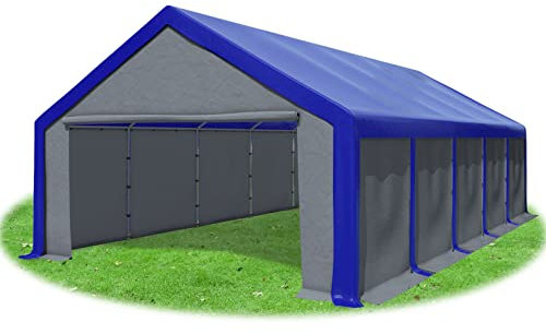 Stabilezelte Partyzelt 5x10m Modular Professional PVC 500 g/m² geschlossen BLAU GRAU