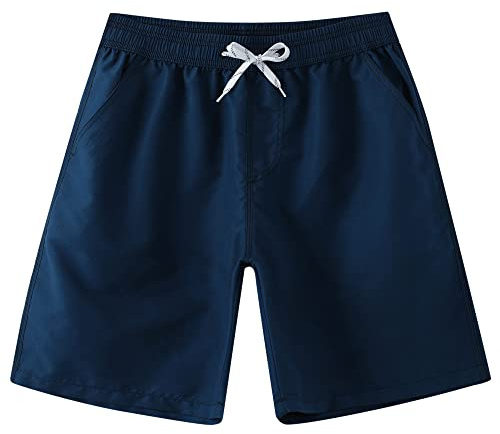 LYRIKER Badehosen für Herren Badeshorts Strandshorts Boardshorts, Marineblau Ohne Futter M