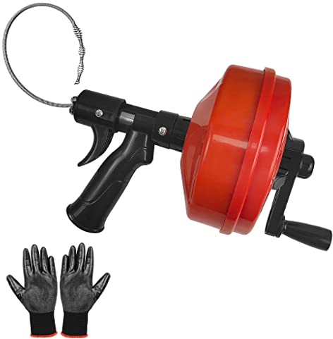 Deboucheur Canalisation Professionnel, 10 m Furet Deboucheur Extensible, Furet Canalisation avec Gants, Deboucheur WC, pour Salle Bain, Cuisine