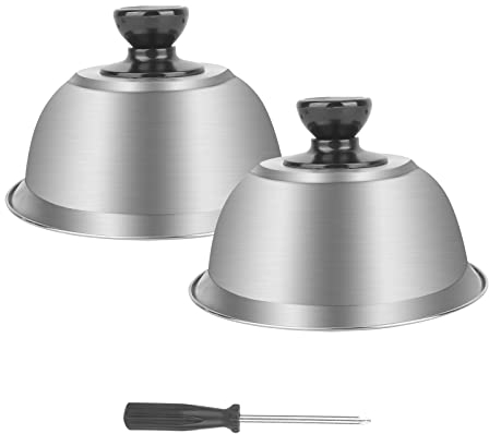 CTDMJ 2PCS Burger Cover Dome 16 X 9 cm Burger Cloches Burger Cloche Metal Burger Cover with Screwdriver Burger Cooking Cover Dome Burger Cover to Melt Cheese for Cheeseburger Barbecue Steak