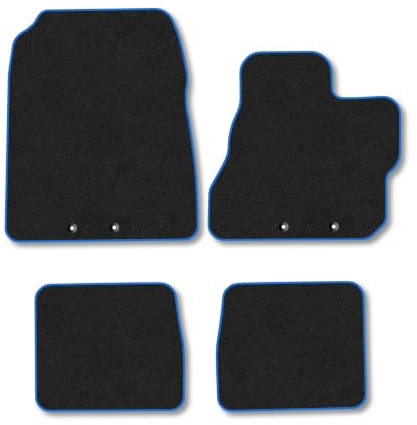 Toyota iQ (2009-2015) Carpet Car Mats | Blue Edge Trim Tailored Fit Floor Mats Full Coverage Protection Accessories Easy Clean Anti Slip Made in the UK