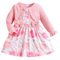 puseky Robe pour bébé fille 6-9 mois Robe à manches longues avec nœud et imprimé floral Robe de princesse pour mariage et fête d'anniversaire