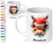True Statements 3d Weihnachtstasse mit Namen für Kinder personalisiert „Rentier mit roter Mütze“ 330ml Keramik Tasse Mädchen Junge – Geschenk zu Weihnachten (Weiß)