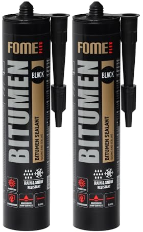 Fome Flex Bitumendichtstoff 2x300 ml – Wasserdichte Dichtmasse für Außen, Dachreparaturmasse für Bitumenoberflächen – Perfekte Abdichtung für Profis
